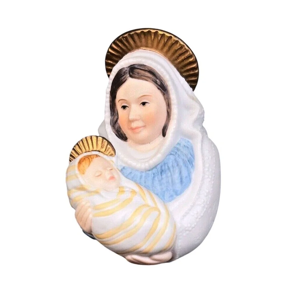 Vintage 1983 Hallmark Keepsake Ornament Madonna Child‎ Porcelain Original Box